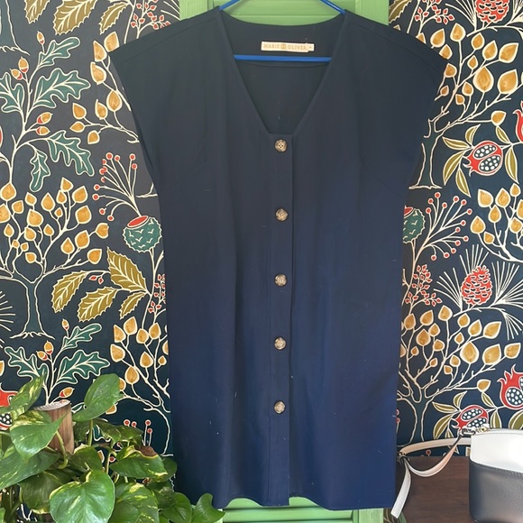 NWT Marie Oliver Navy Cotton Dress with Buttons - Picture 11 of 13